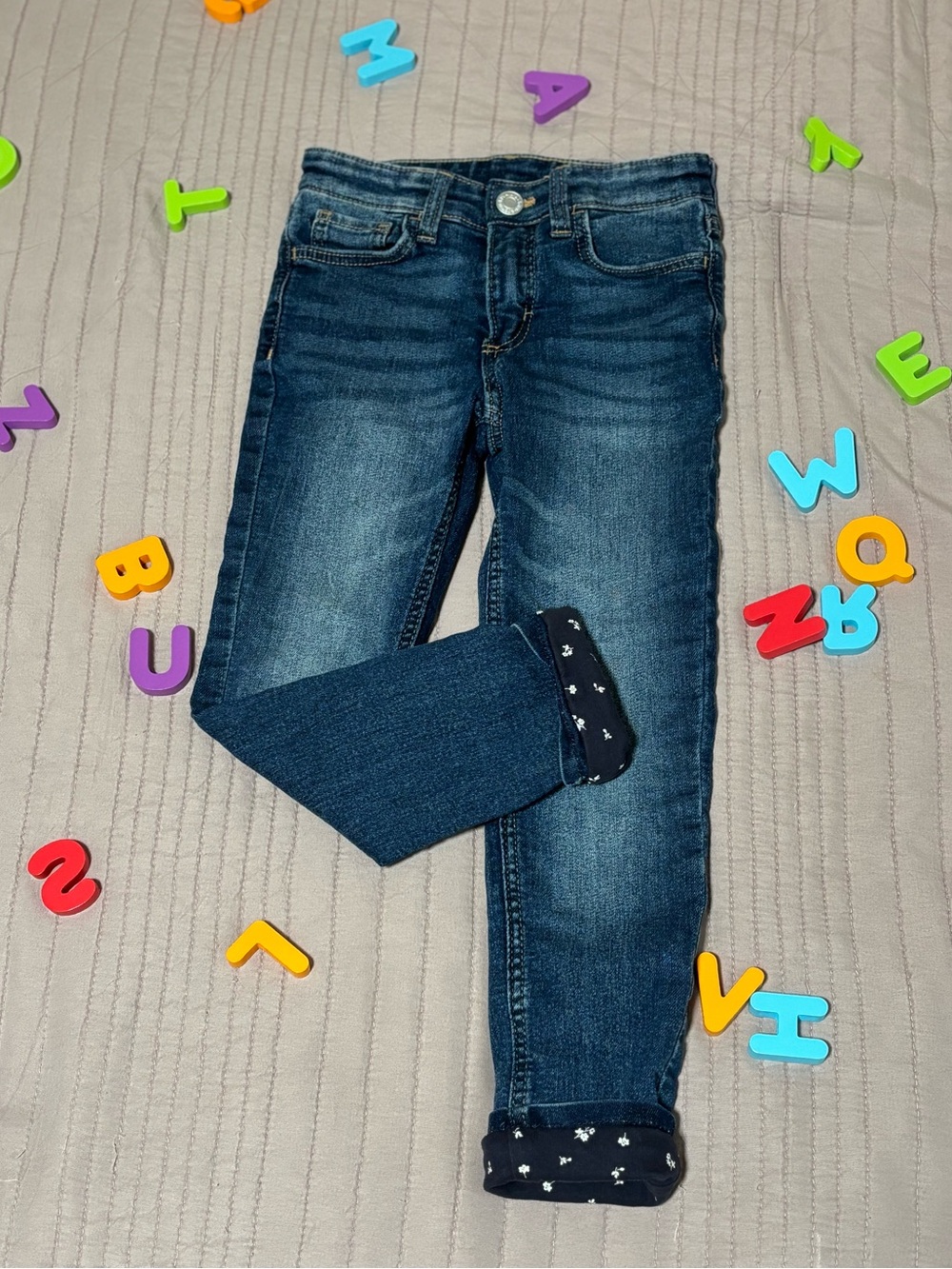 H&M Girls Boys Skinny Lined Jeans Size 5T
